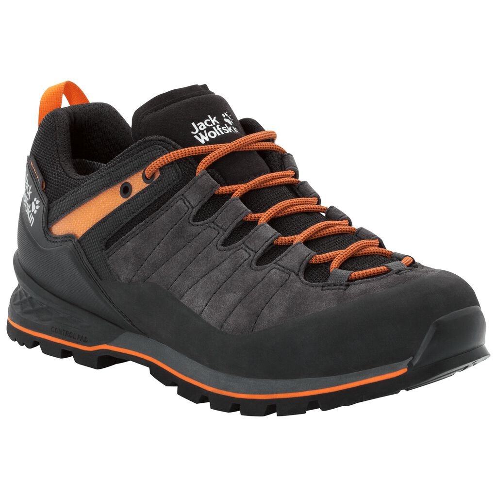 Jack Wolfskin SCRAMBLER XT TEXAPORE LOW Férfi Túrabakancs Fekete/Narancssárga - VXIQKR-985